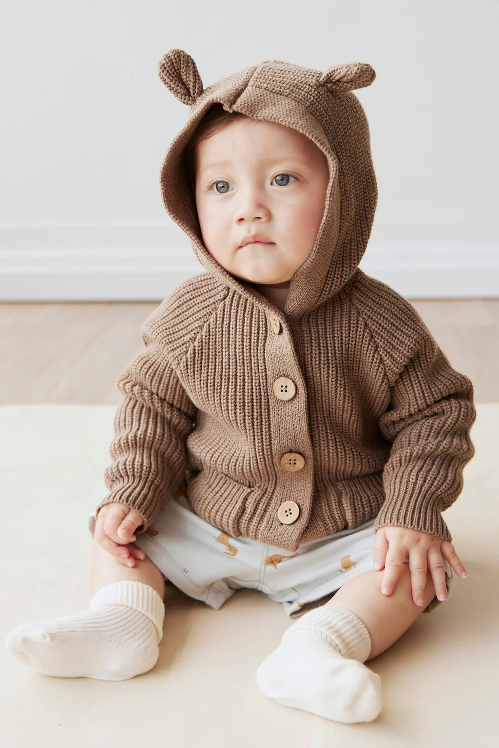 Humphrey Knitted Cardigan - Mouse Marle
