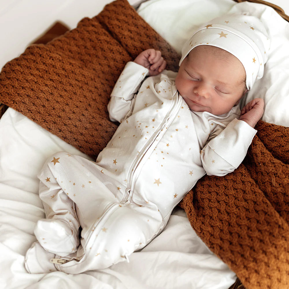 Organic Snuggle Sleepsuit Zip Footie | Stardust
