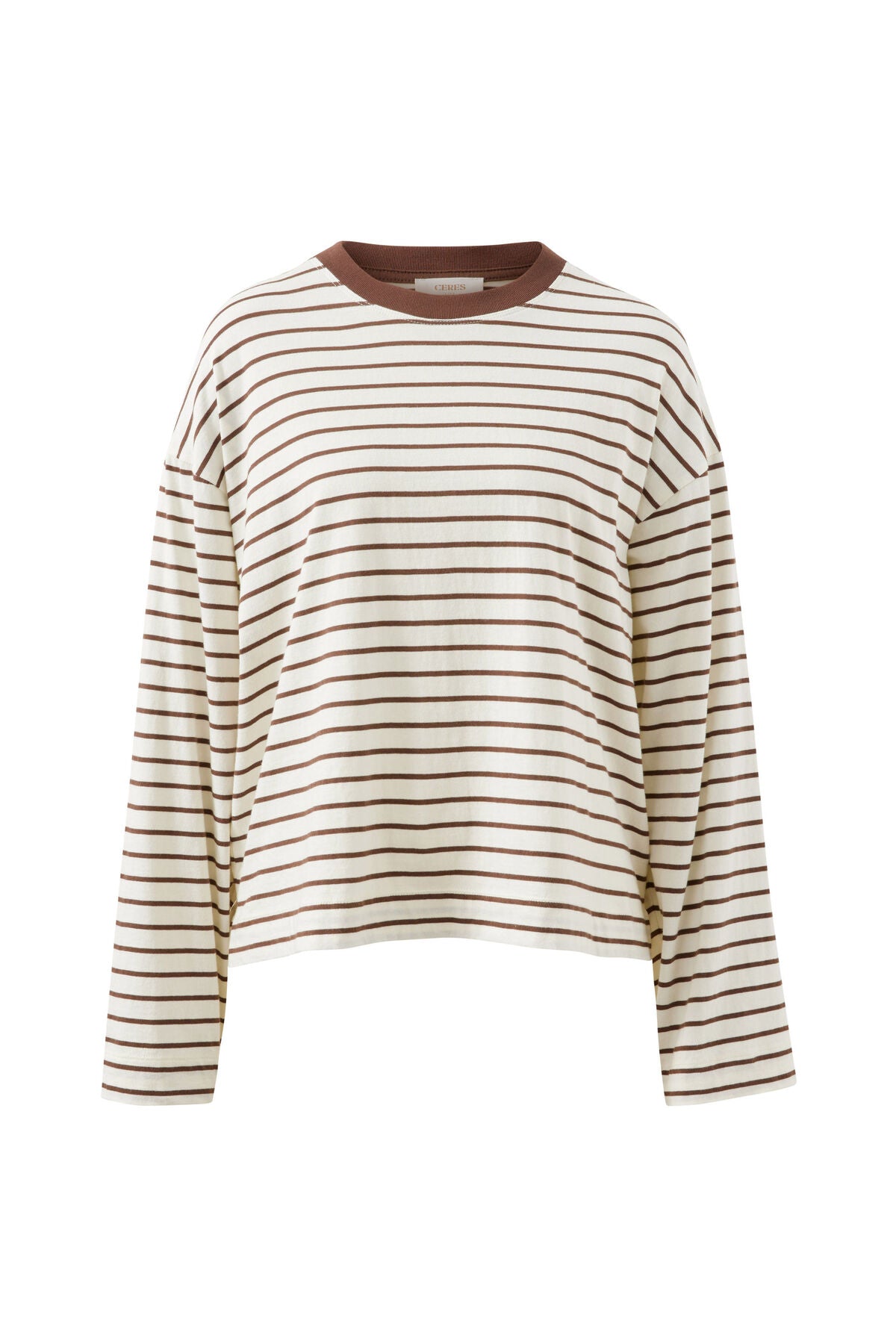 Beau Long Sleeve Tee | Brown Stripe