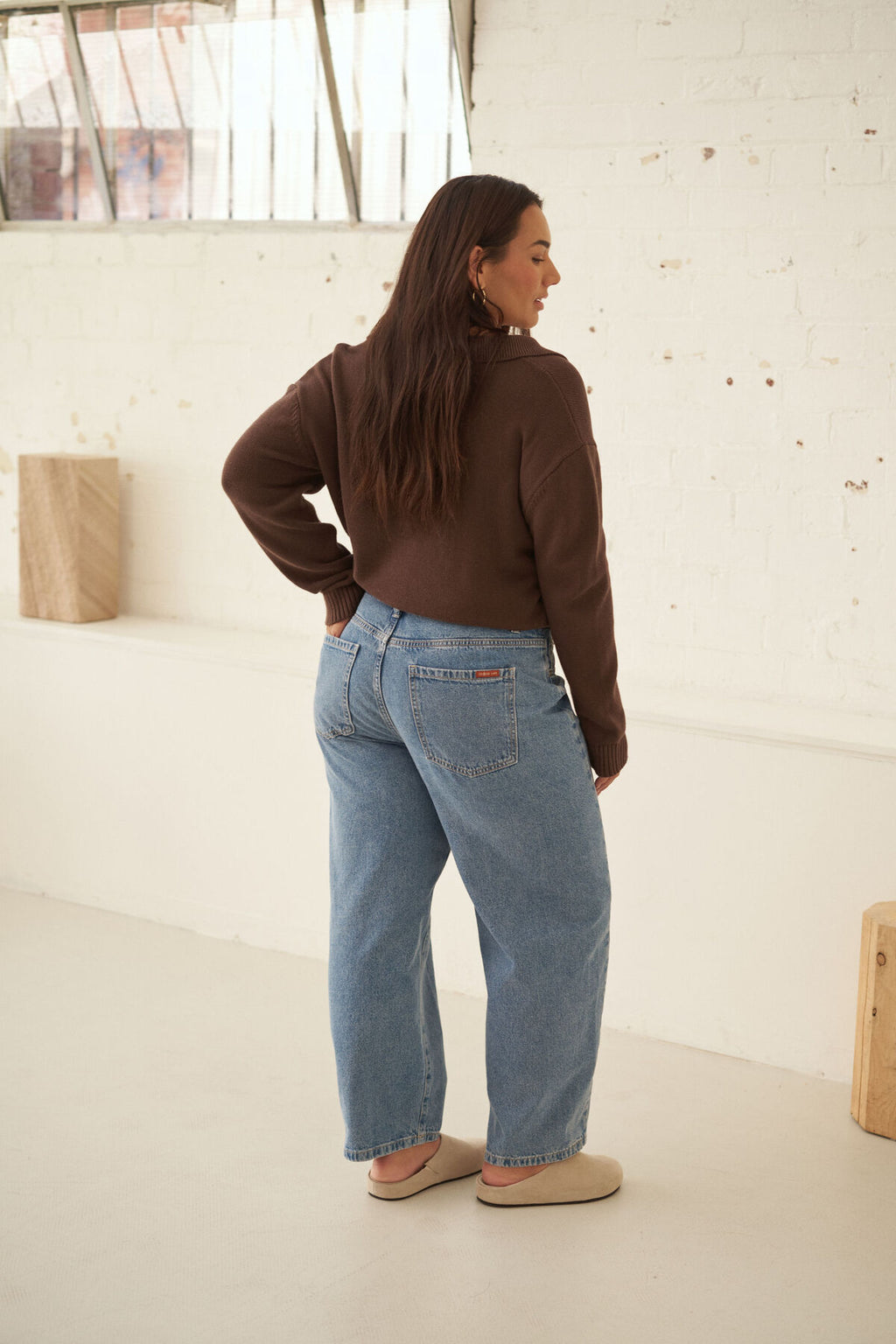 Leah Tapered Barrel Leg Jean | Vintage Blue