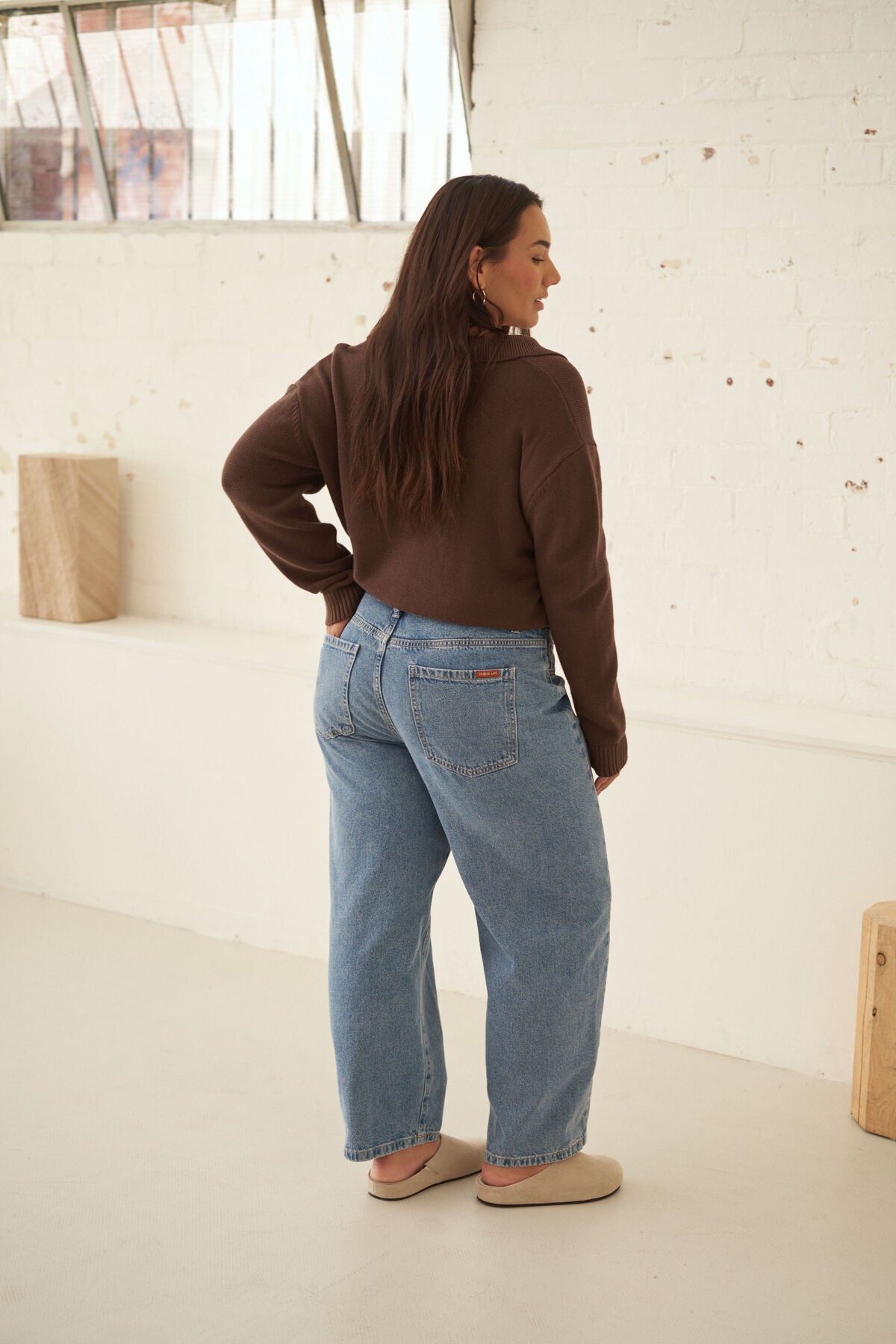 Leah Tapered Barrel Leg Jean | Vintage Blue