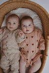 Cotton Pointelle Knit Romper | Sherbet Tulip: 6-12M