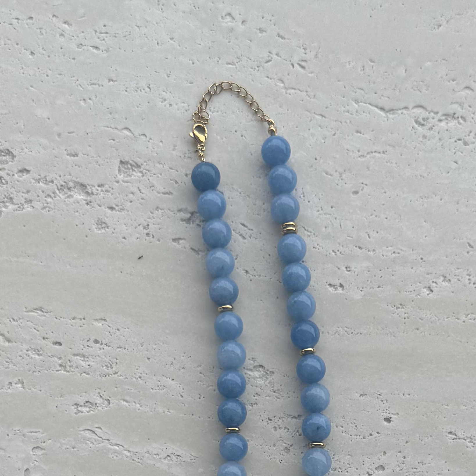 Aquamarine Beaded Sun Necklace
