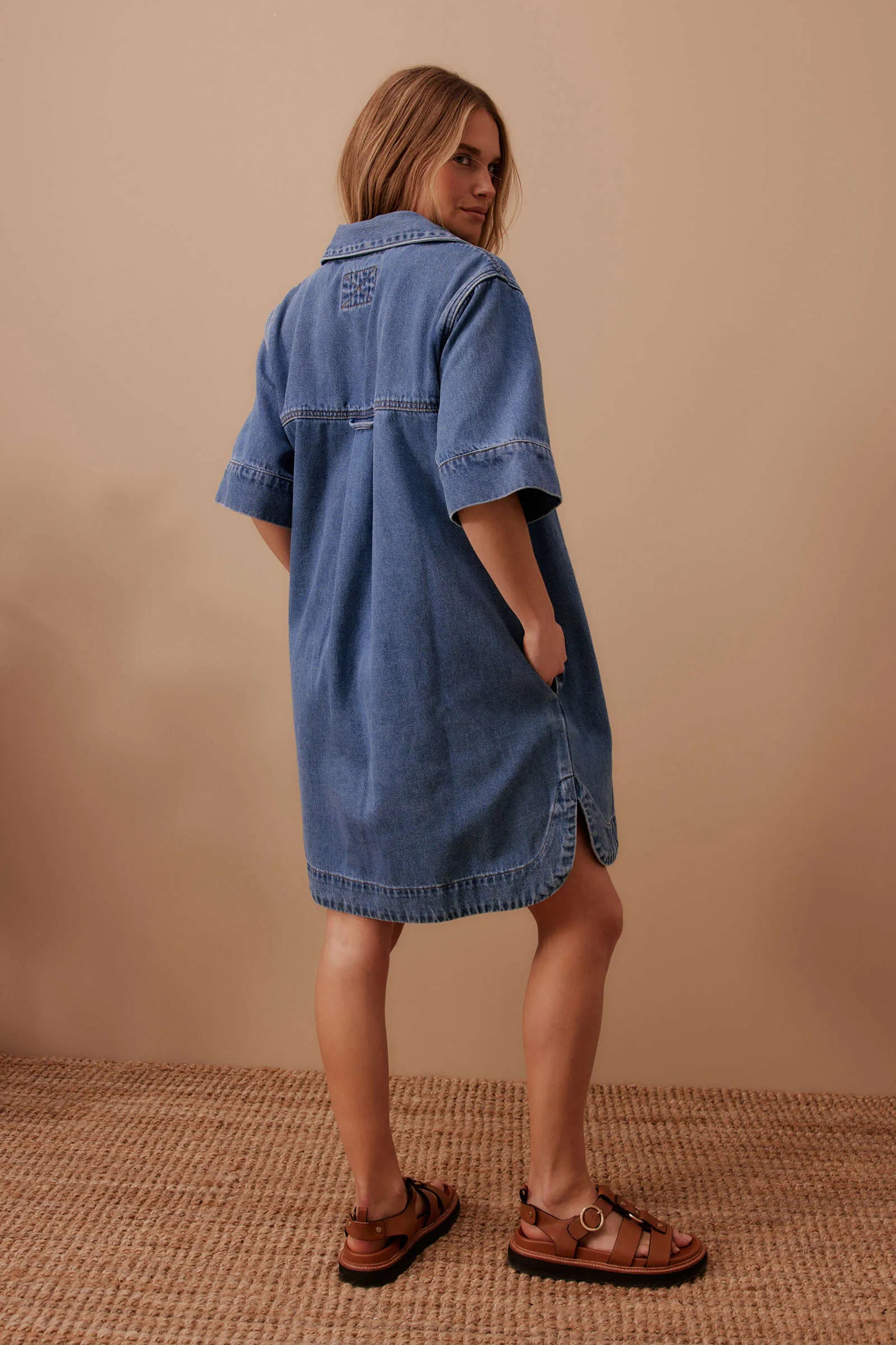 Sammy Relaxed Shirt Dress | Fresh Indigo