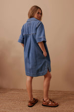 Sammy Relaxed Shirt Dress | Fresh Indigo
