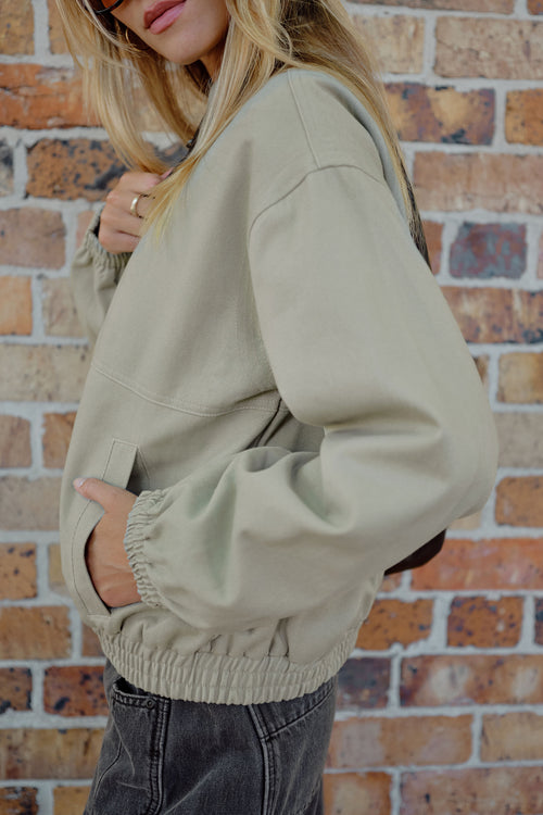 Annie Bomber Jacket | Ash Green