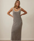 Fia Stripe Knit Midi Dress | Choc