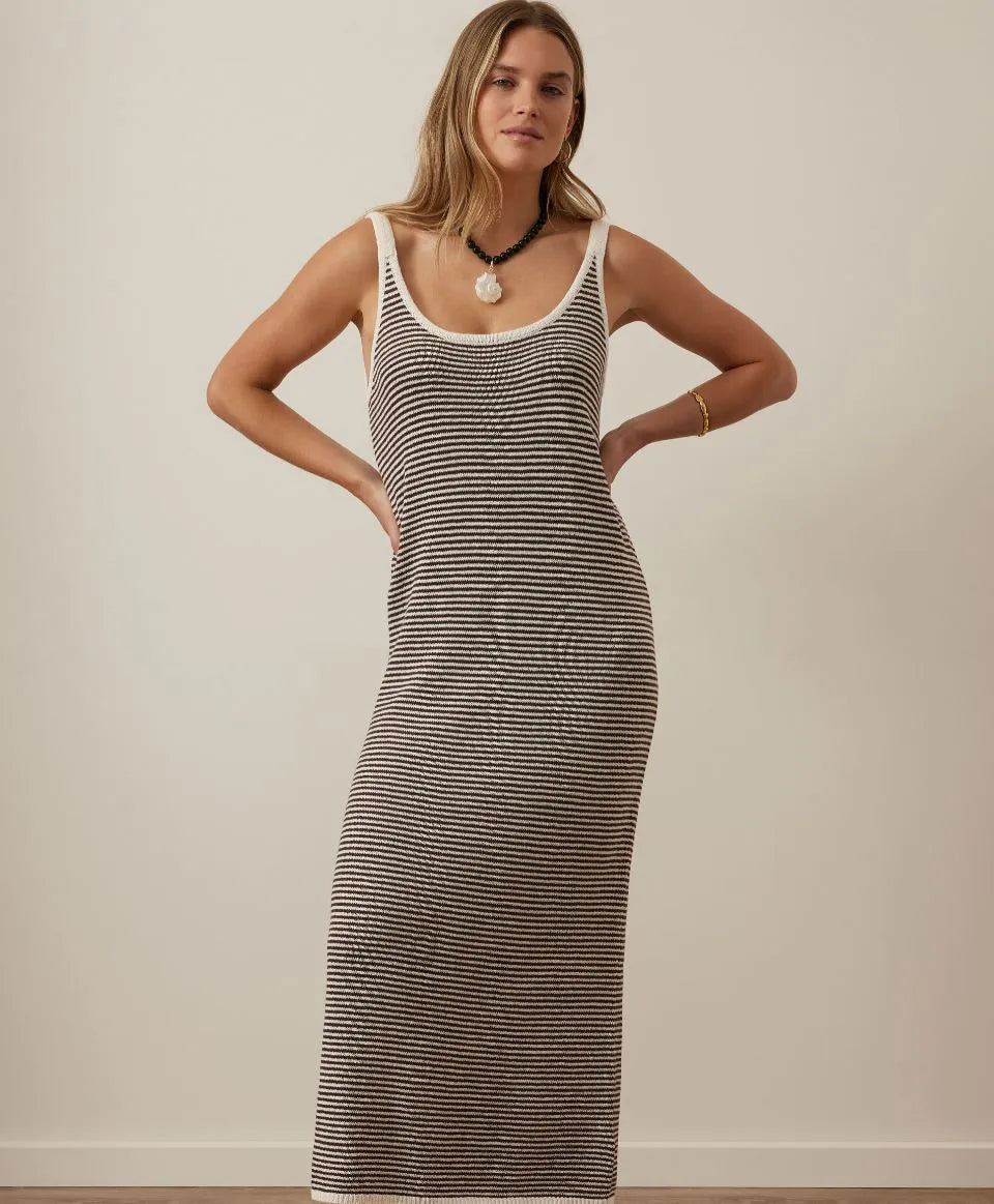 Fia Stripe Knit Midi Dress | Choc