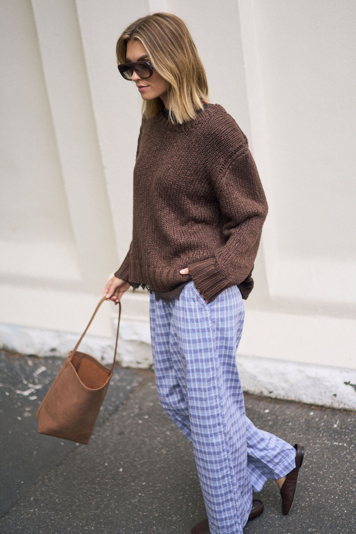 The Lounge Pant | Blue & Choc Check