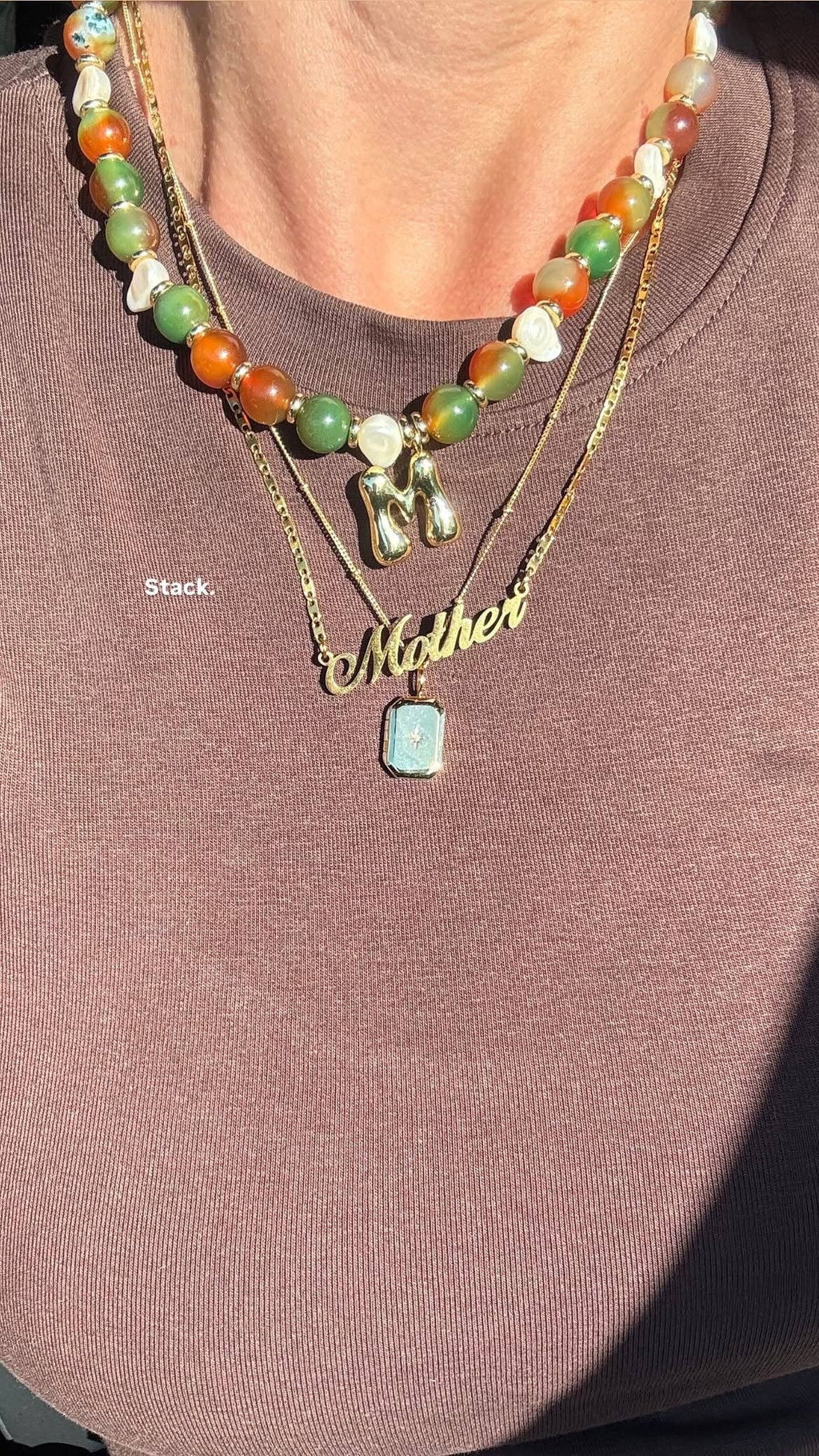 Mother Necklace 18k Gold Plated
