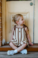 Cotton Tie Dress | Chocolate Stripe