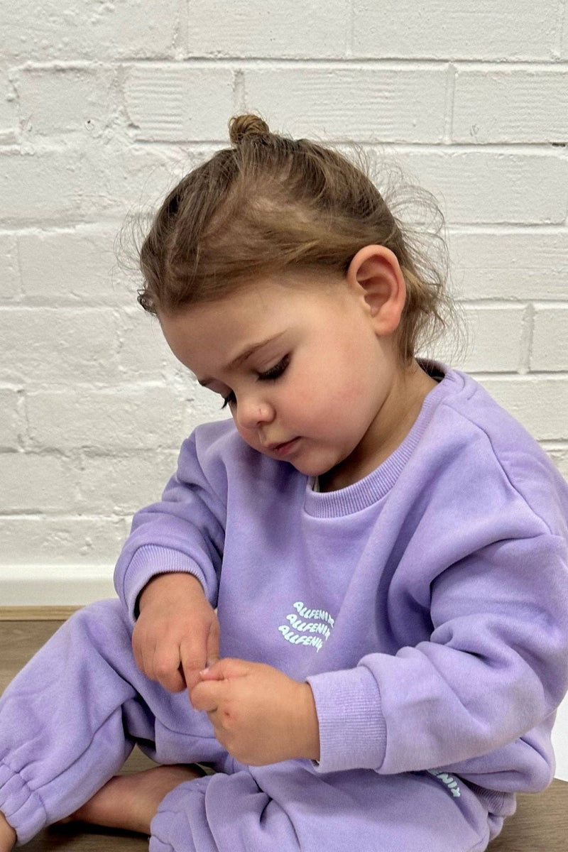 Mini Waves Crew Jumper: Lilac