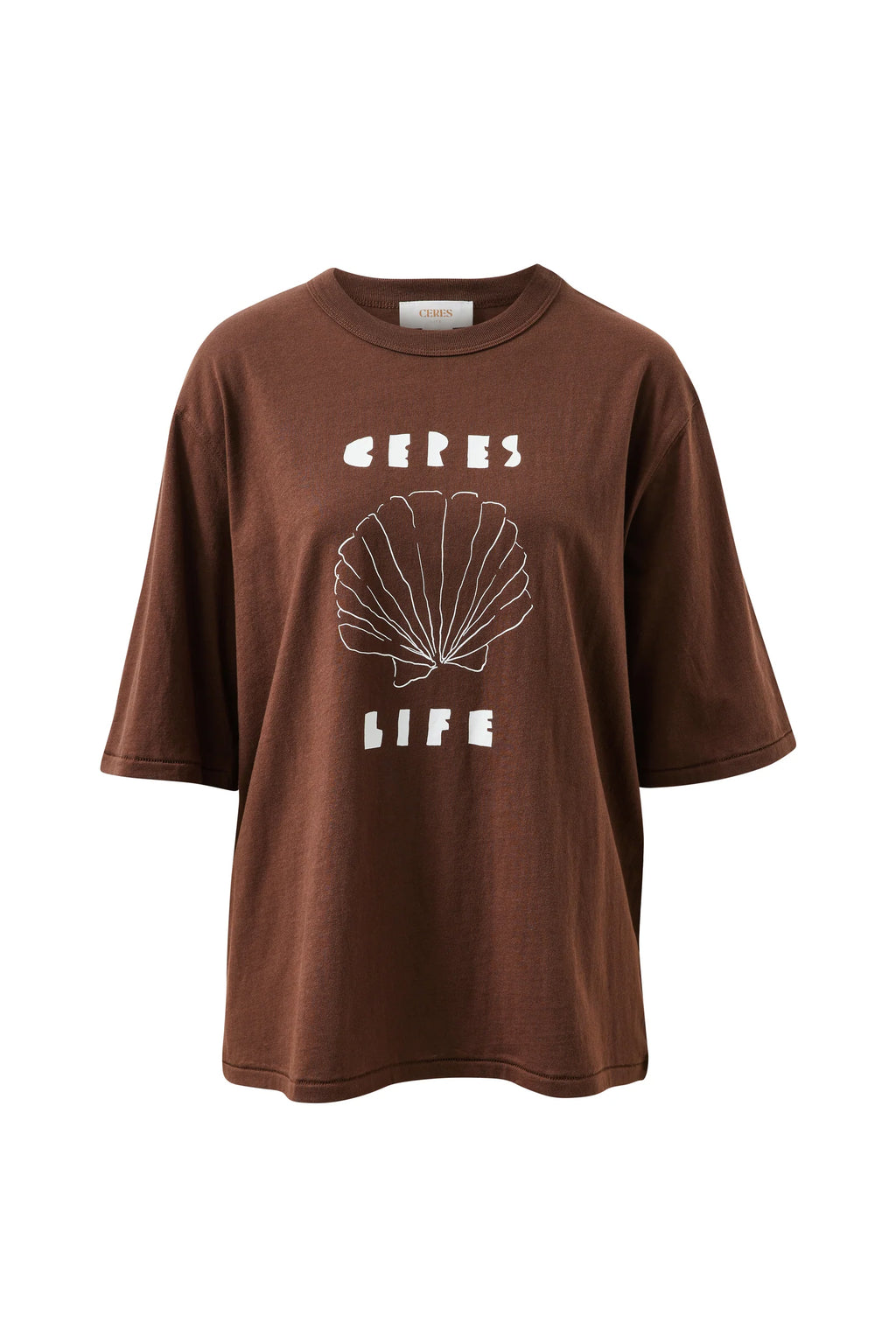 Luna Oversized Tee | Brunette & Milk Shell