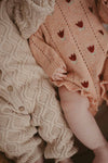 Cotton Pointelle Knit Romper | Sherbet Tulip: 6-12M