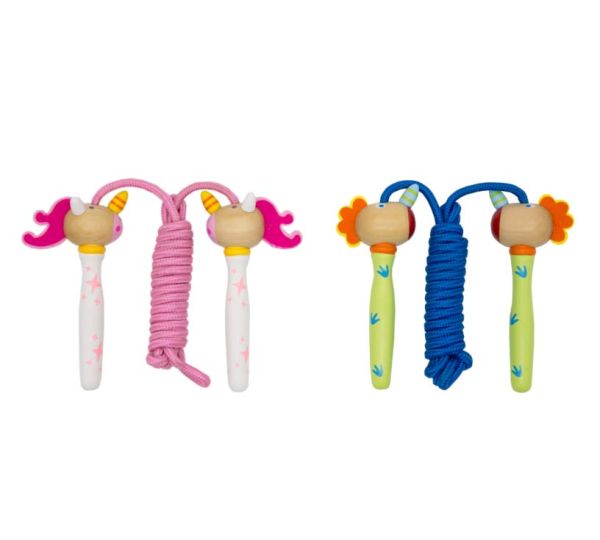 Wooden Unicorn & Dragon Skipping Rope – Pink Velvet