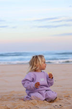 Mini Waves Crew Jumper: Lilac