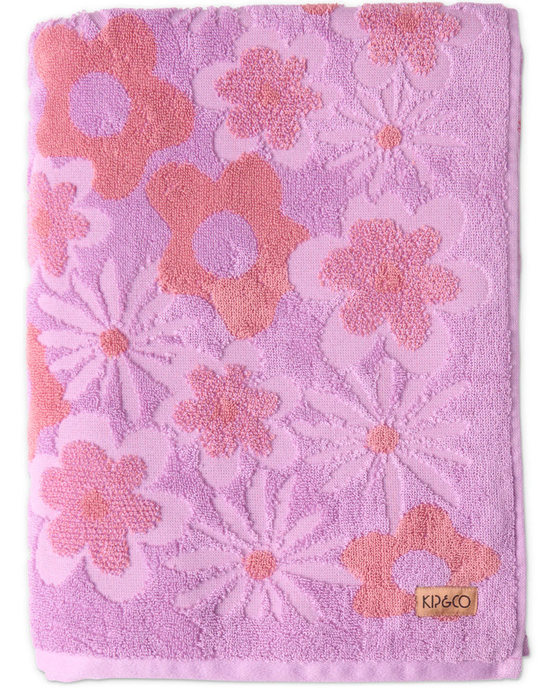 Peach Fleur Terry Bath Sheet