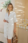 Bonnie Relaxed Shirt Dress | Ecru