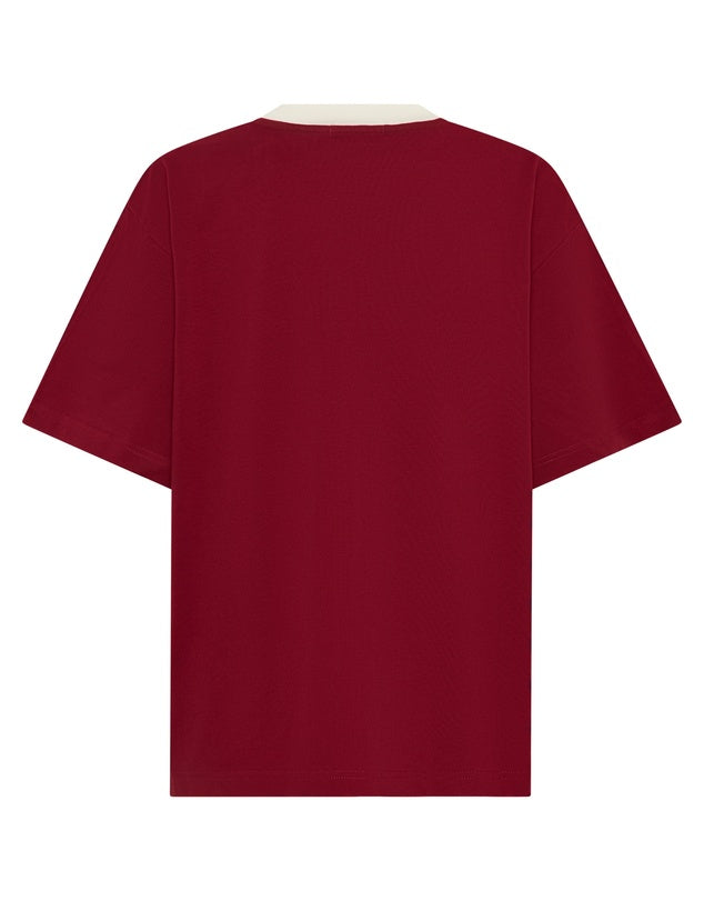 Reflective V Neck Tee | Cherry