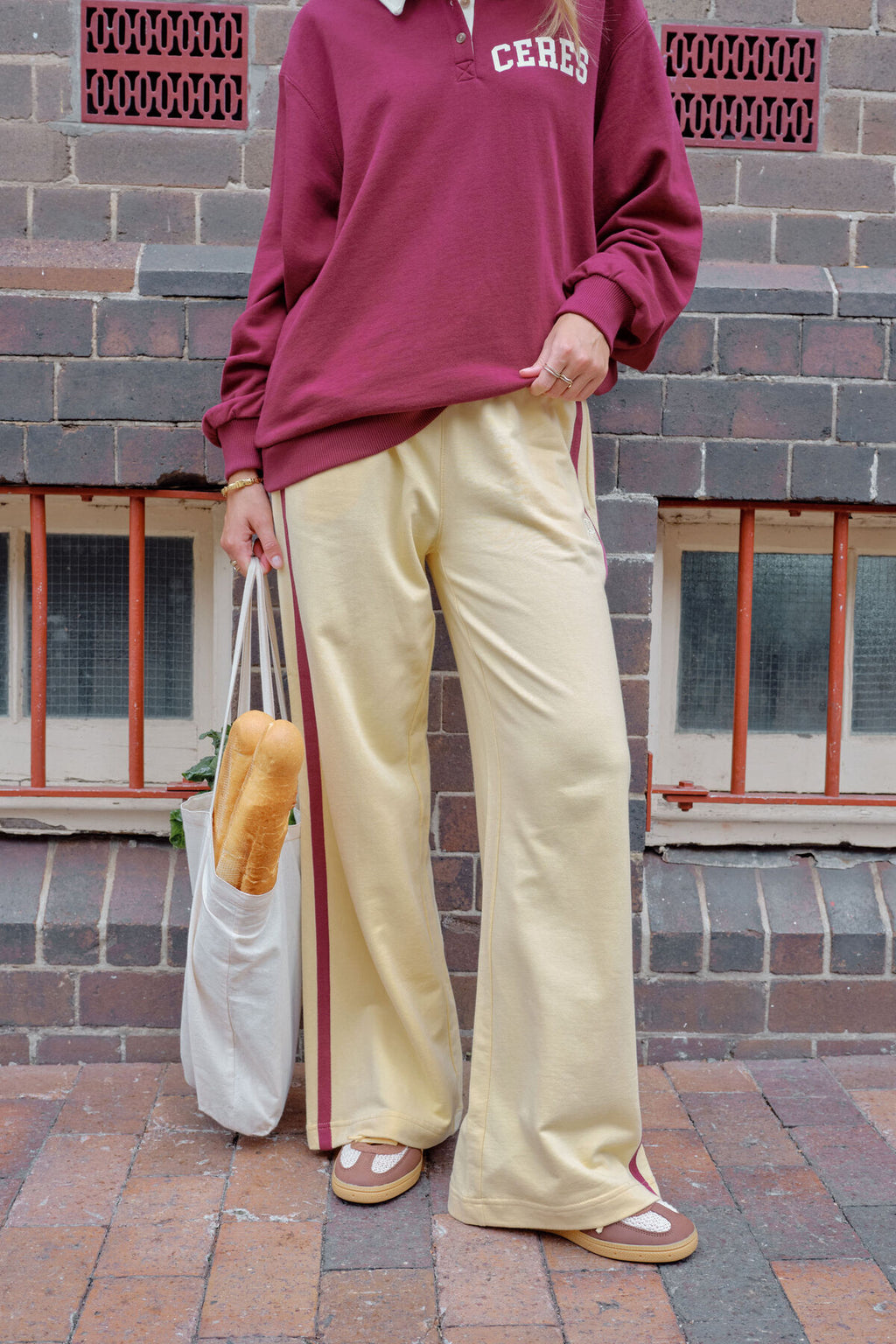 Gigi Wide Leg Terry Trackpant | Butter