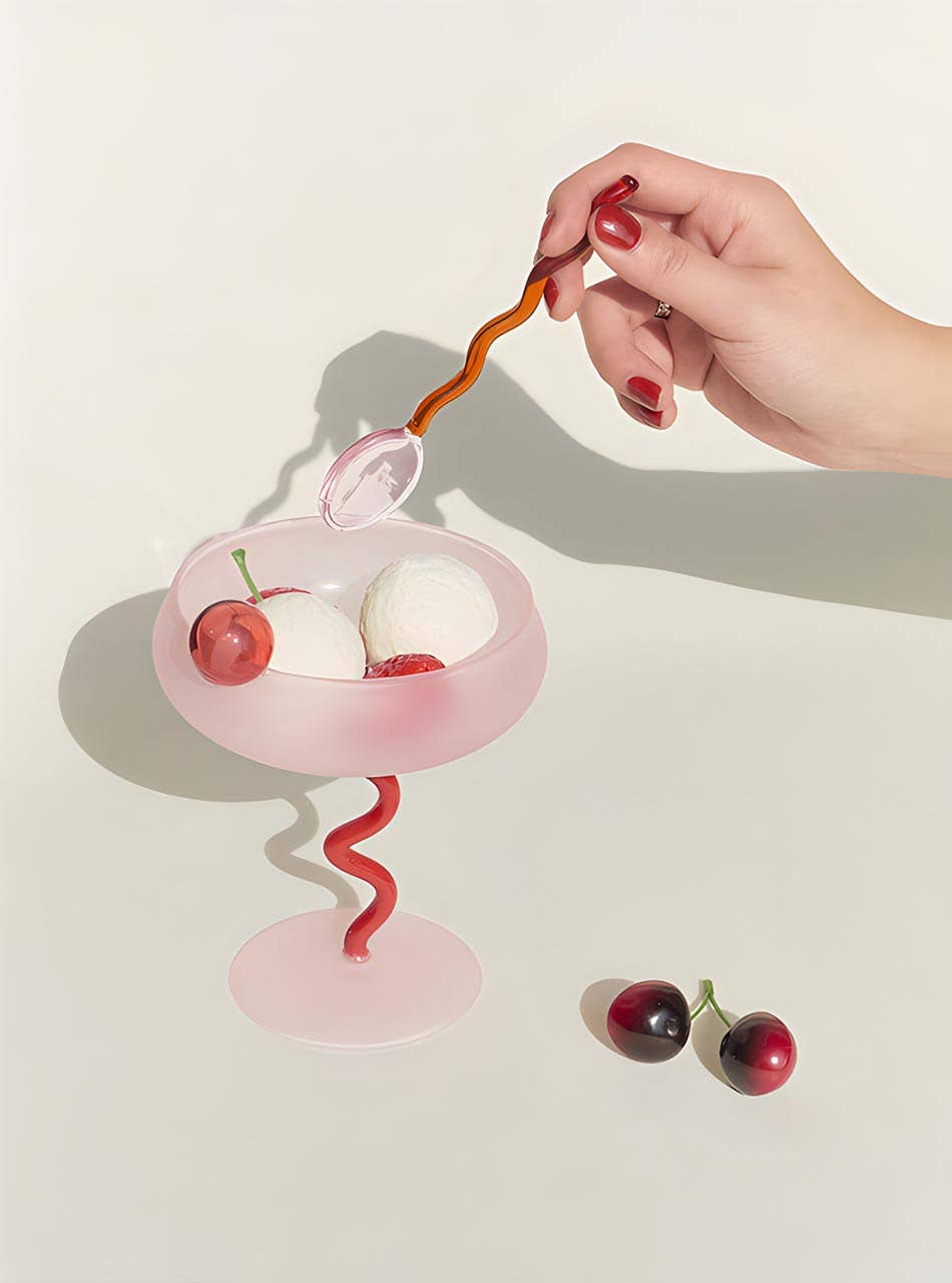 "Lollipop" Fun & Colourful Coupe Glass - Pink