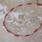 Lively- Necklace: Strawberry / Silver Stainless Steel / Adult Necklace 40-45cm