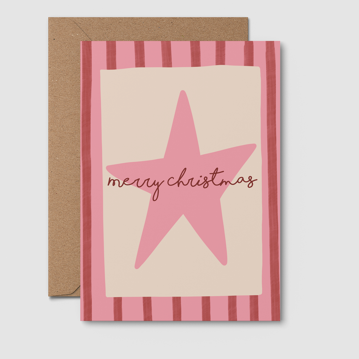 Pink Merry Christmas | Greeting Card