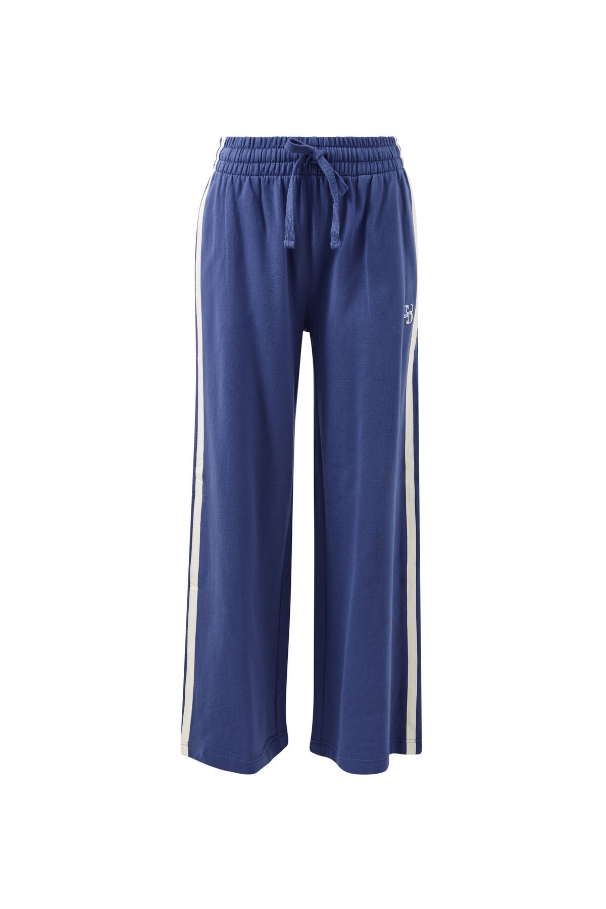 Gigi Wide Leg Terry Trackpant | Washed Navy