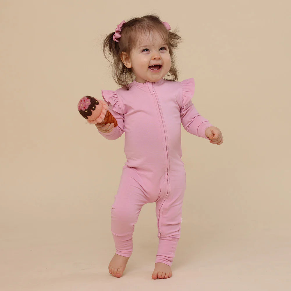 Organic Snugglesuit Convertible Romper | Bubblegum