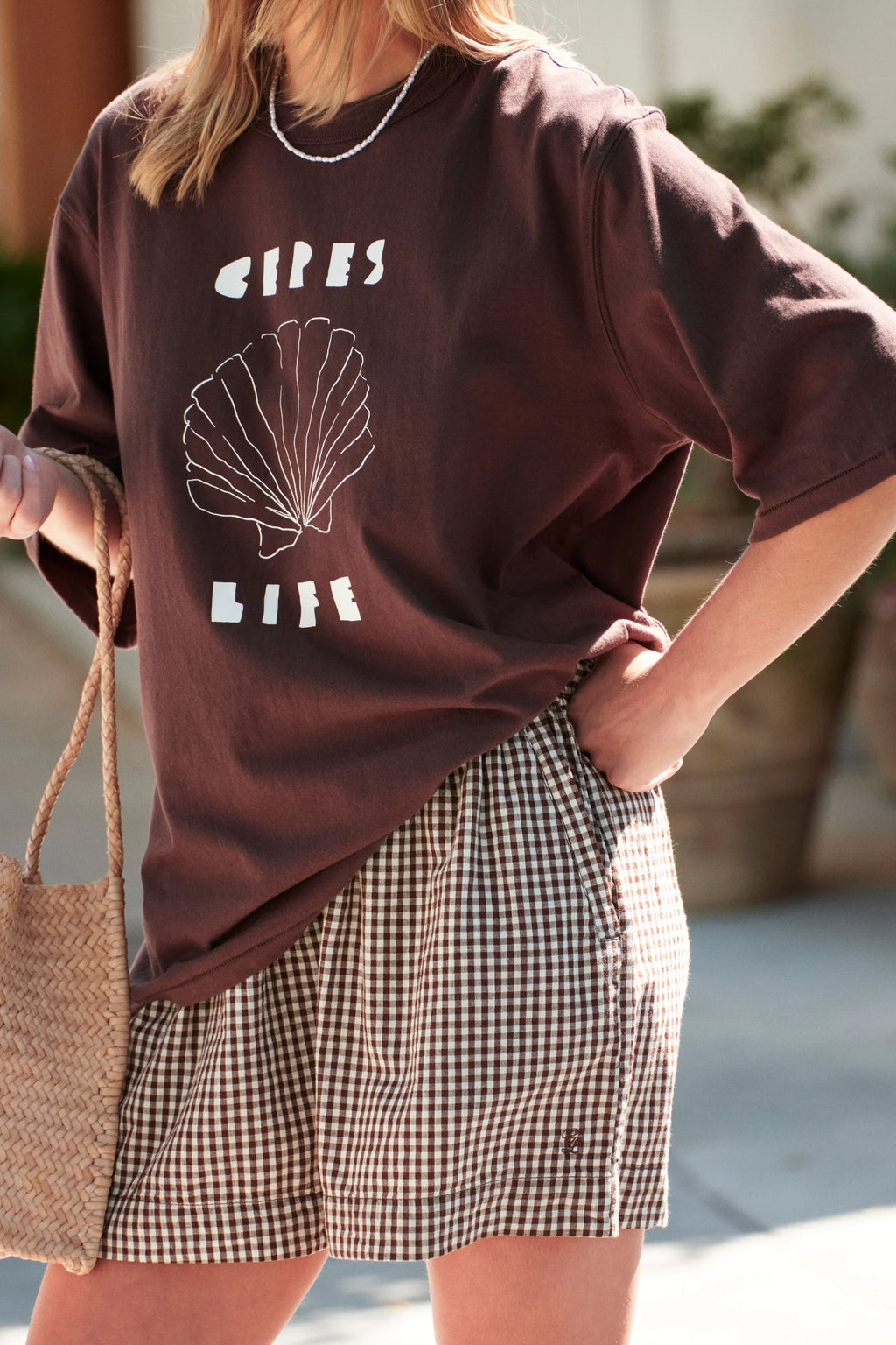 Luna Oversized Tee | Brunette & Milk Shell