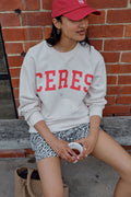 Isla Oversized Slouchy Crew | Fiery Red