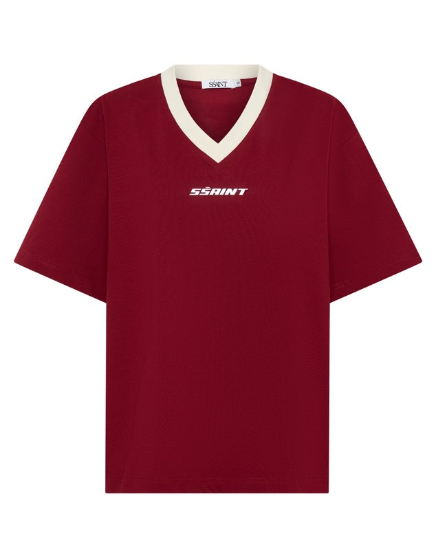 Reflective V Neck Tee | Cherry