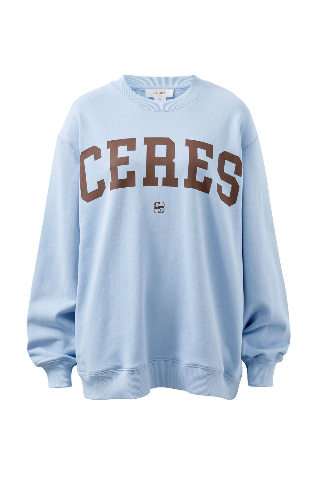 Isla Oversized Slouchy Crew | Chalk Blue