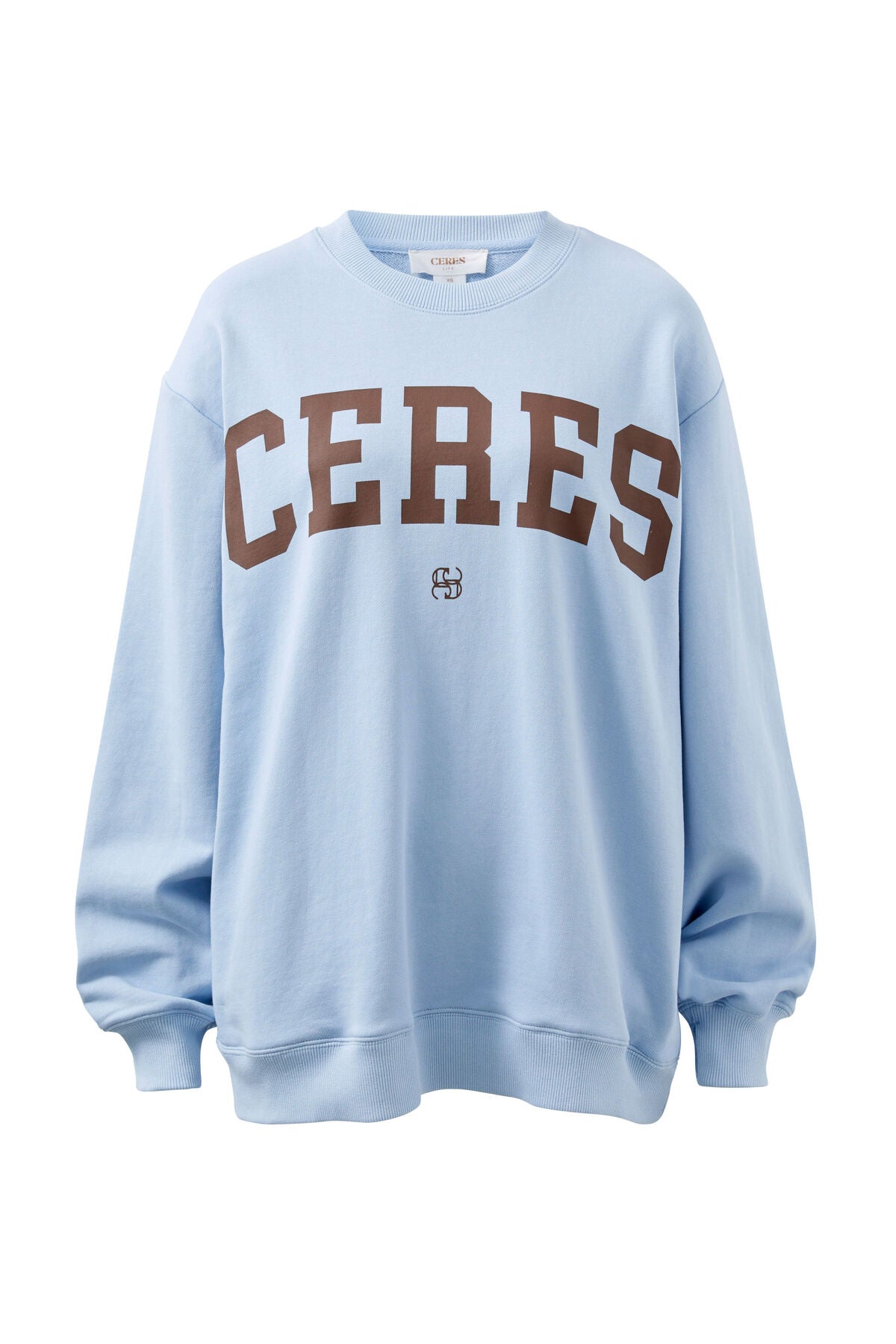 Isla Oversized Slouchy Crew | Chalk Blue