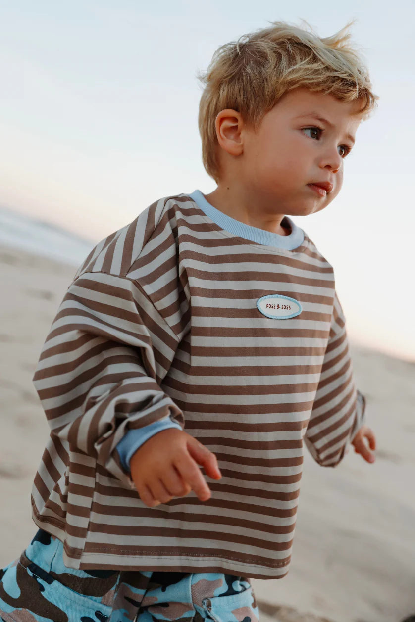 Stone Stripe Long Sleeve Tee