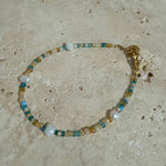 Mile - Necklace : Gold Stainless Steel / Pearly White / Adult Necklace 40-45cm