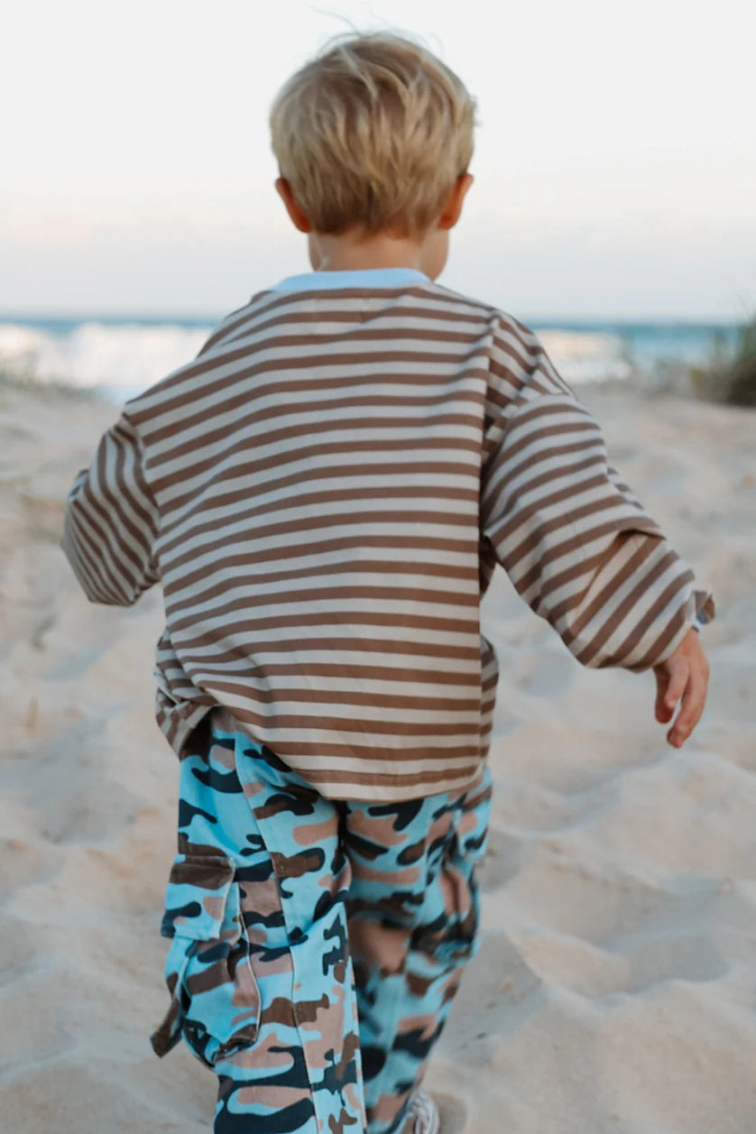 Stone Stripe Long Sleeve Tee