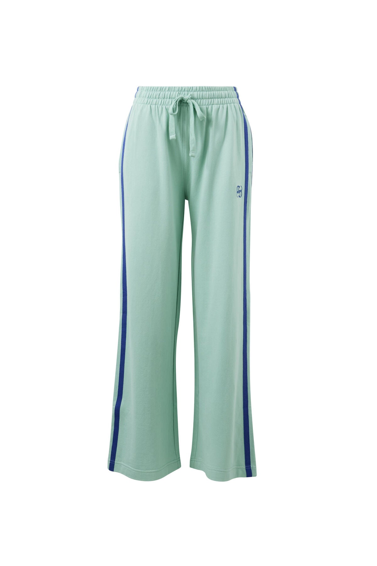 Gigi Wide Leg Terry Trackpant |Seafoam & Polo Blue