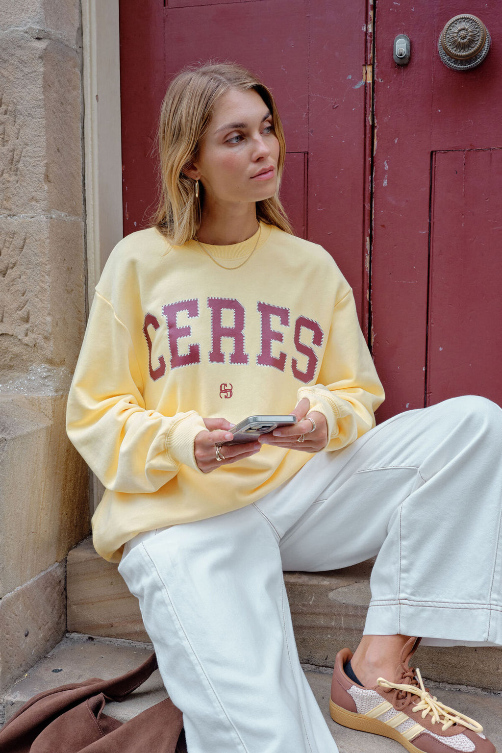 Isla Oversized Slouchy Crew | Butter & Burgundy
