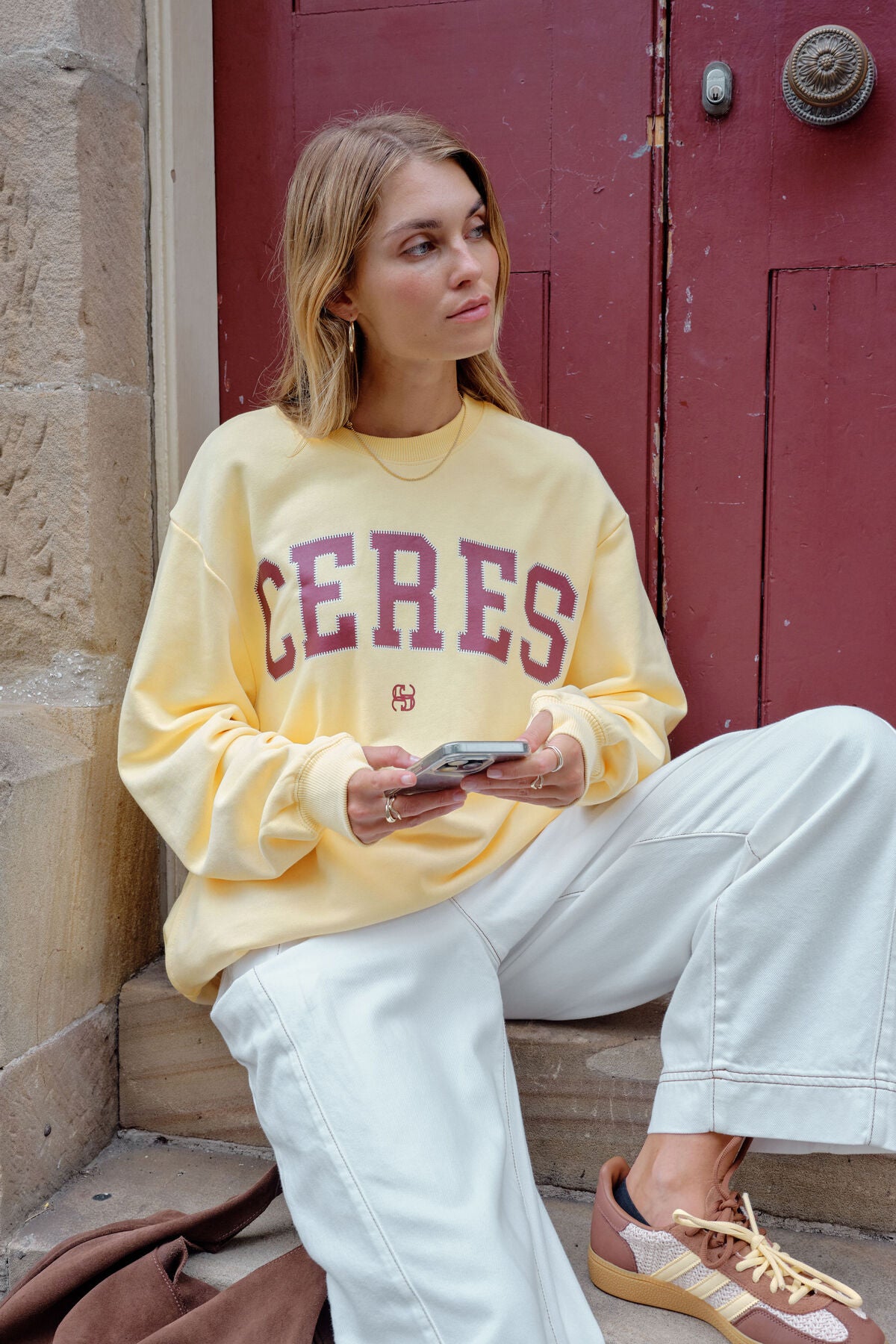 Isla Oversized Slouchy Crew | Butter & Burgundy