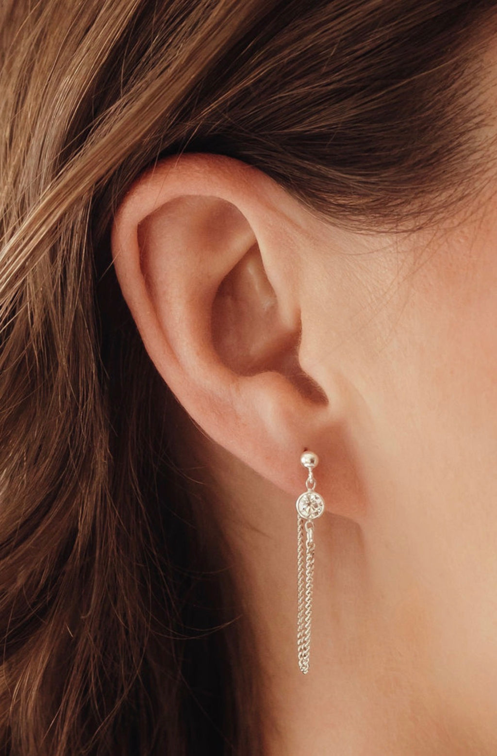 Gem Loop Earrings | Sterling Silver