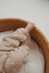 Textured Cotton Knit  Romper | Ecru Diamond