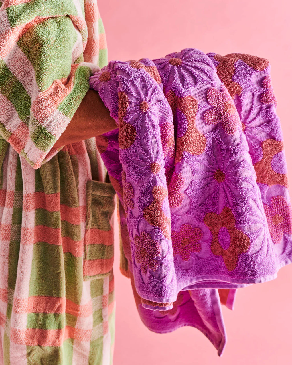 Peach Fleur Terry Bath Sheet