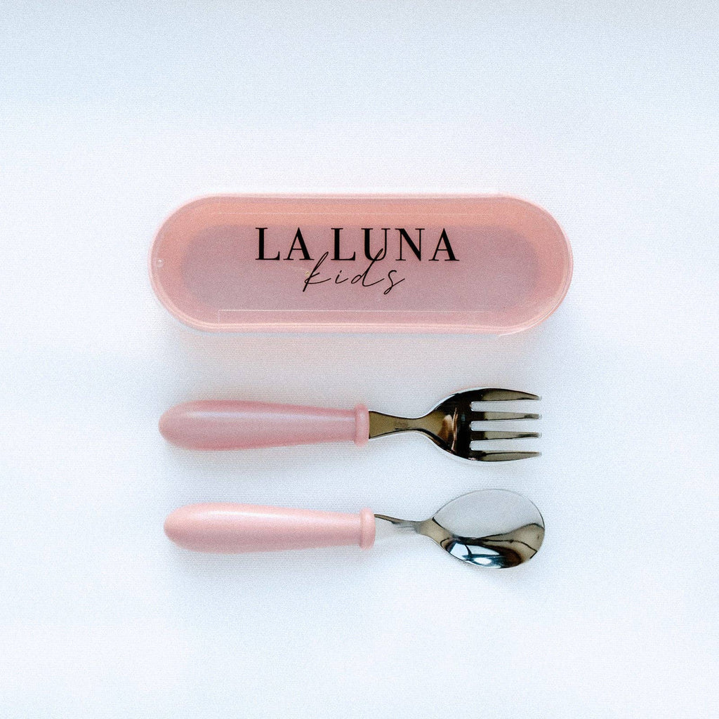 Fork & Spoon Set Pink