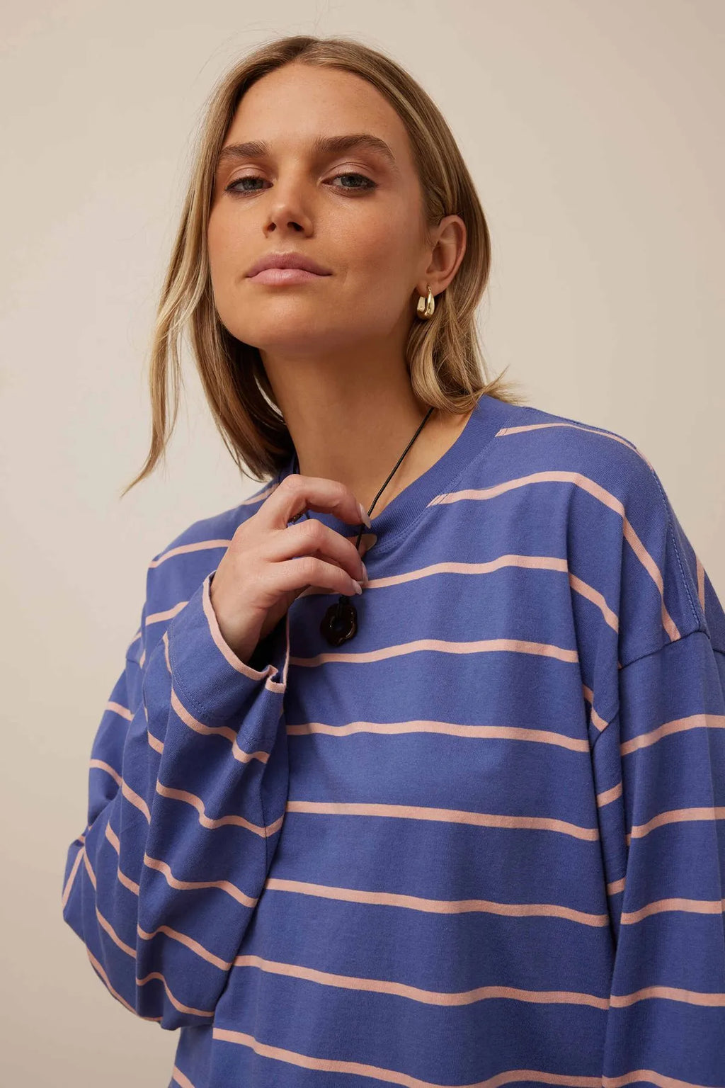 Beau Long Sleeve Tee | Navy