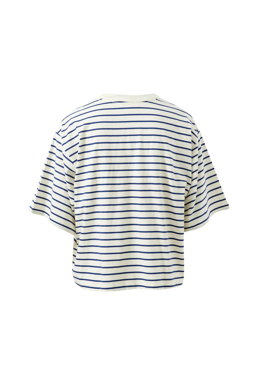 Phoebe Premium Tee | Milk & Blue Stripe