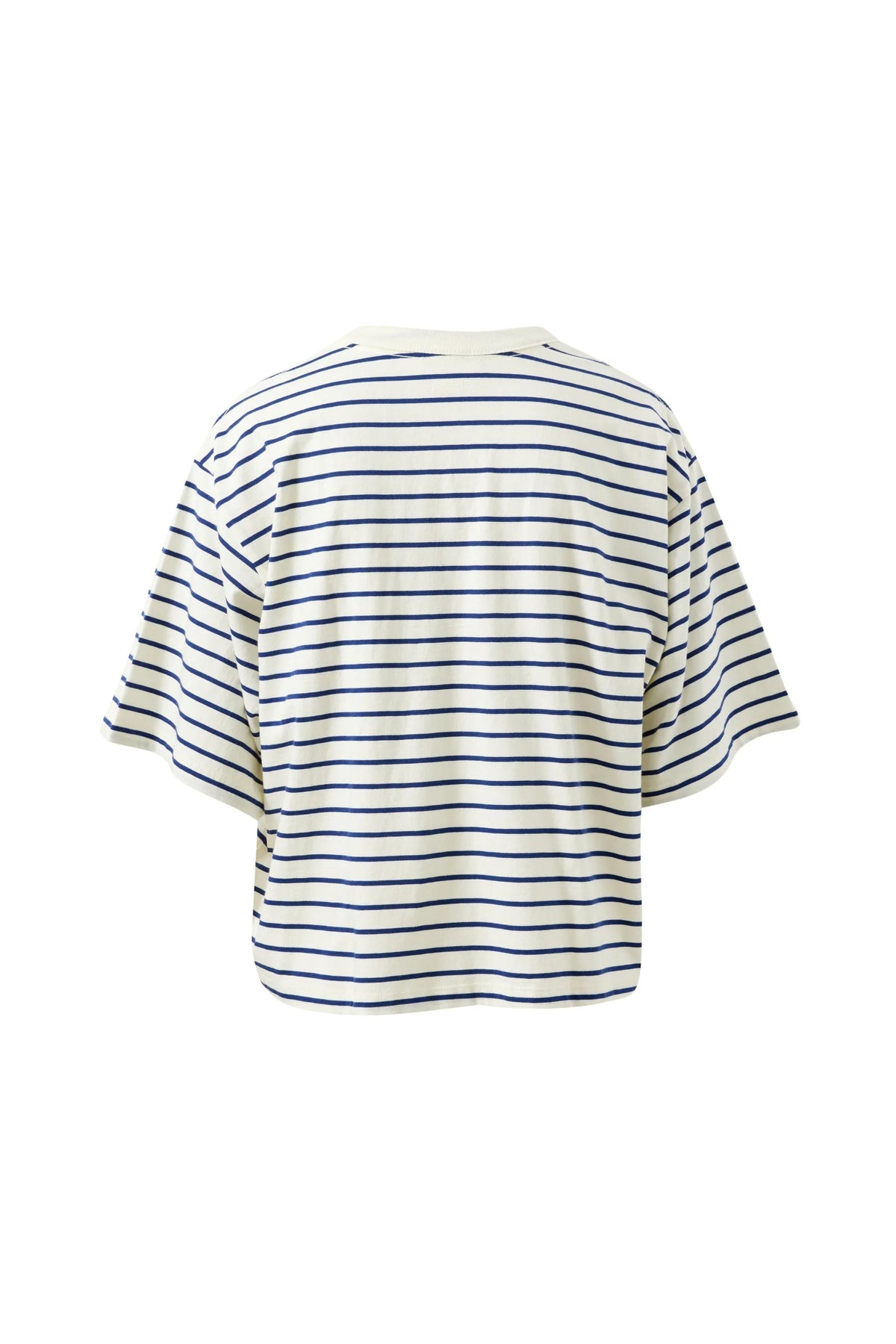 Phoebe Premium Tee | Milk & Blue Stripe