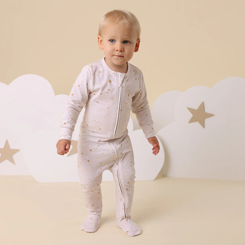 Organic Snuggle Sleepsuit Zip Footie | Stardust