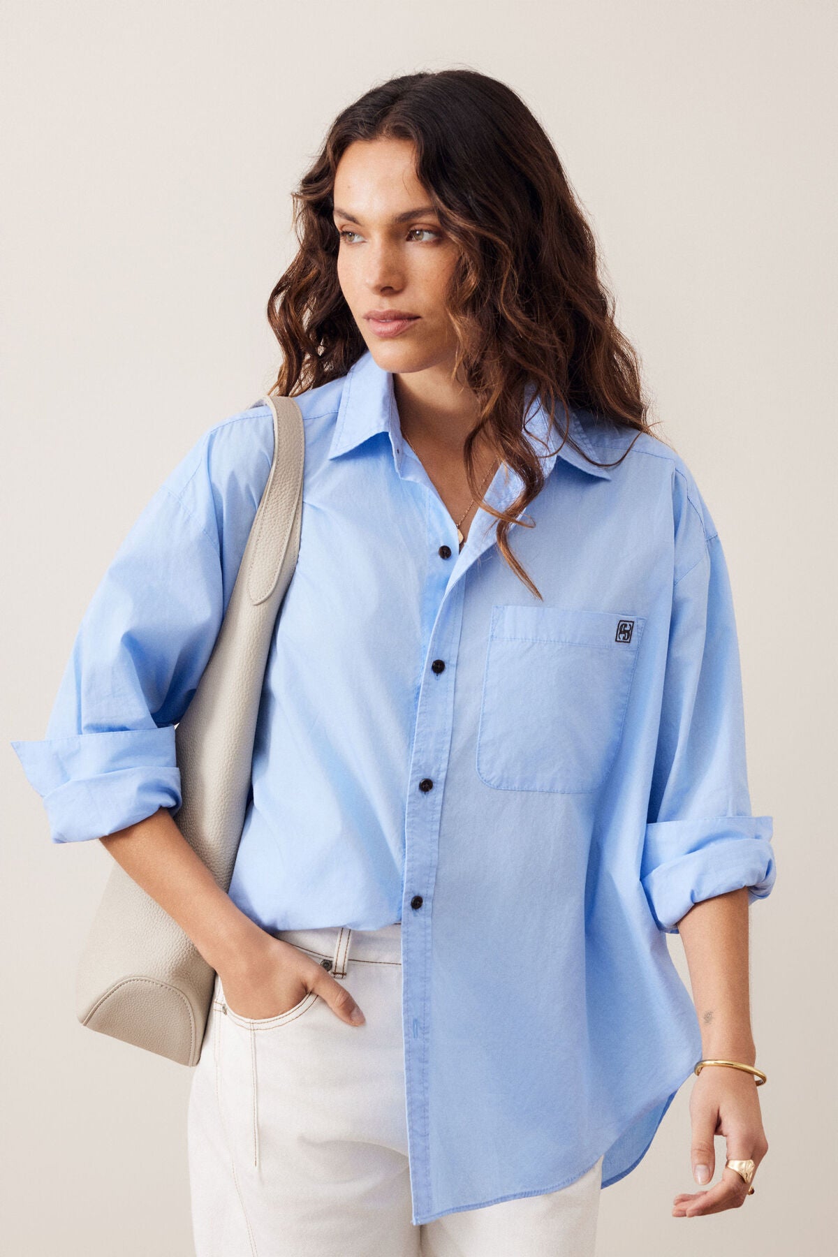 Peta Oversized Shirt | Sky Blue