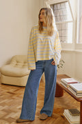 Beau Long Sleeve | Butter & China Blue Stripe